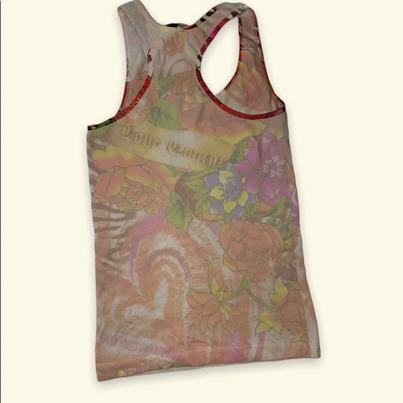 2000s Y2K Print Rhinestone tank Top - Picture 2 of 3